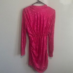Hot pink sequin dress